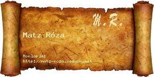 Matz Róza névjegykártya