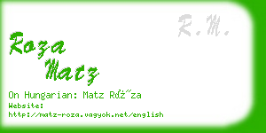 roza matz business card